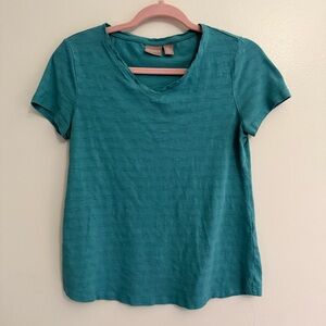 Chico's Turquoise Short Sleeve V-Neck Top